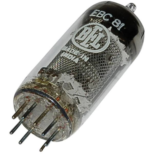 BTB Vertrieb EBC 81 = 6 BD 7 A Elektronrör Dubbeldiod-triod 250 V 1 A Antal poler: 9 Sockel: Noval Innehåll 1 st