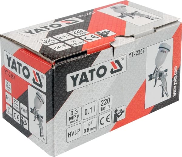 Yato YT-2357, Målning, 0,1 l, 3 Bar, 220 l/min, 575 g, Låda