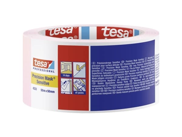 tesa PRECISION SENSITIVE 04333-00021-02 Crepebånd Malertape® Lys rosa (L x B) 50 m x 50 mm 1 stk