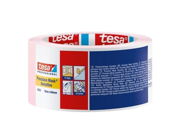 tesa PRECISION SENSITIVE 04333-00021-02 Crepebånd Malertape® Lys rosa (L x B) 50 m x 50 mm 1 stk