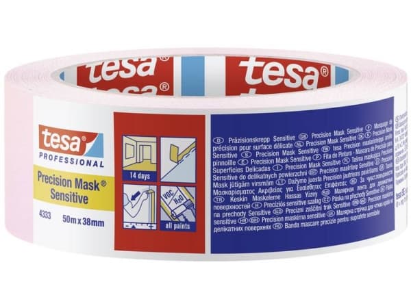 tesa PRECISION SENSITIVE 04333-00020-02 Crepebånd Malertape® Lys rosa (L x B) 50 m x 38 mm 1 stk