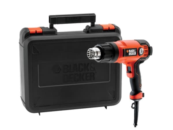 Black & Decker KX2200K-QS, Varmluftspistol, Pistolhåndtak, Sort, Oransje, 720 l/min, 645 °C, 360 l/min