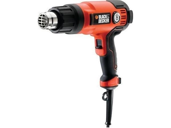 Black & Decker KX2200K-QS, Varmluftspistol, Pistolhåndtak, Sort, Oransje, 720 l/min, 645 °C, 360 l/min