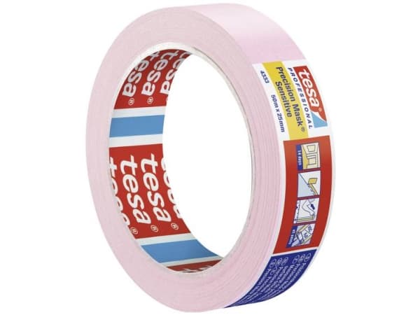 tesa PRECISION SENSITIVE 04333-00018-02 Crepebånd Malertape® Lys rosa (L x B) 50 m x 25 mm 1 stk