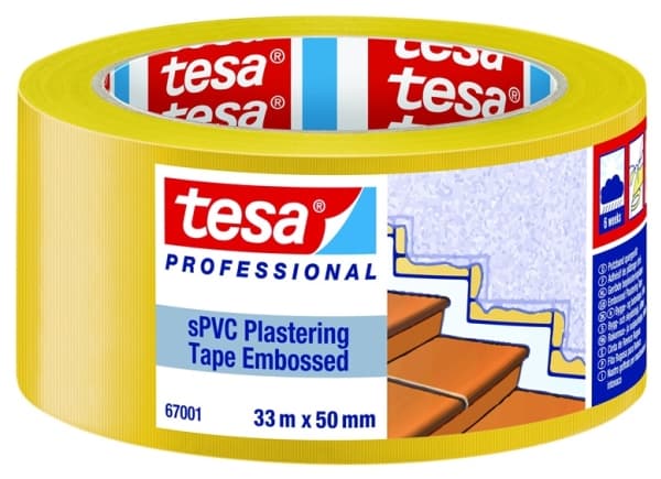 tesa SPVC EMBOSSED 67001-00001-00 Rengøringstape tesa® Professional Gul (L x B) 33 m x 50 mm 1 stk