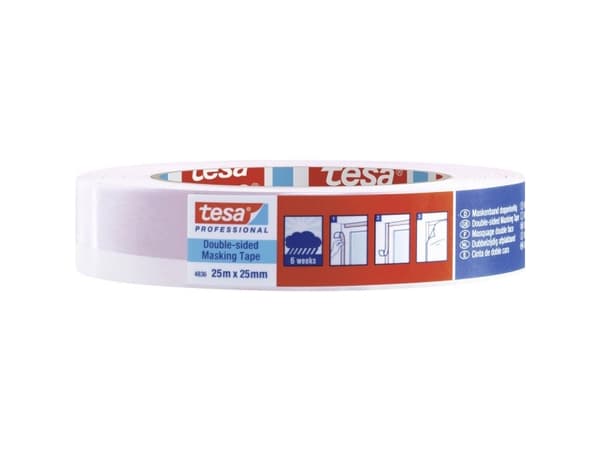 tesa DOUBLE-SIDED 04836-00001-00 Dobbeltsidet tape tesa® Professional Rød/hvid (L x B) 25 m x 25 mm 1 stk