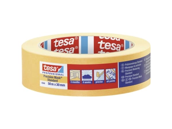 TESA Professional 4344, Allsiding maskeringstejp, papper, Orange, Metall, Plast, Gummi, Trä, Universal, Universal