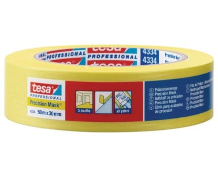 TESA 4334, Allsiding maskeringstejp, papper, Gul, Keramiska, Glas, Metall, Plast, Trä, Universal, Universal