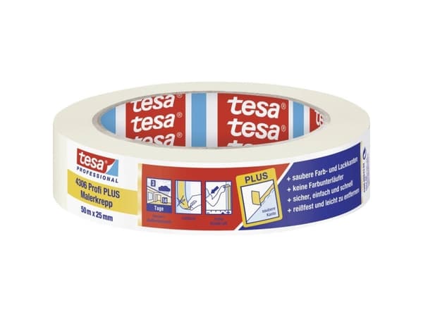tesa PREMIUM 04306-00043-02 Crepebånd tesakrepp® Beige (L x B) 50 m x 25 mm 1 stk
