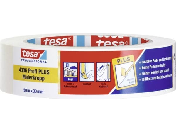 tesa PREMIUM 04306-00044-02 Crepebånd tesakrepp® Beige (L x B) 50 m x 30 mm 1 stk