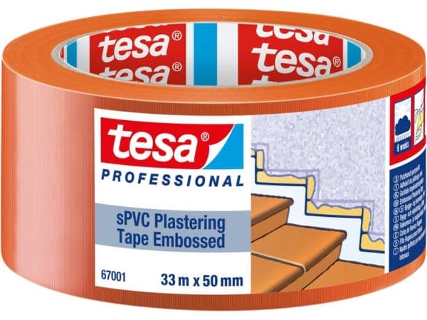 tesa SPVC EMBOSSED 67001-00003-00 Rengøringstape tesa® Professional Orange (L x B) 33 m x 50 mm 1 stk