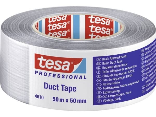 TESA 4610, Silver, Buntning, Fastsättning, Hantverk, Märkning, Reparation, Tätning, Stärkande, Polyeten, Metall, PVC, Trä, Slät, 20%
