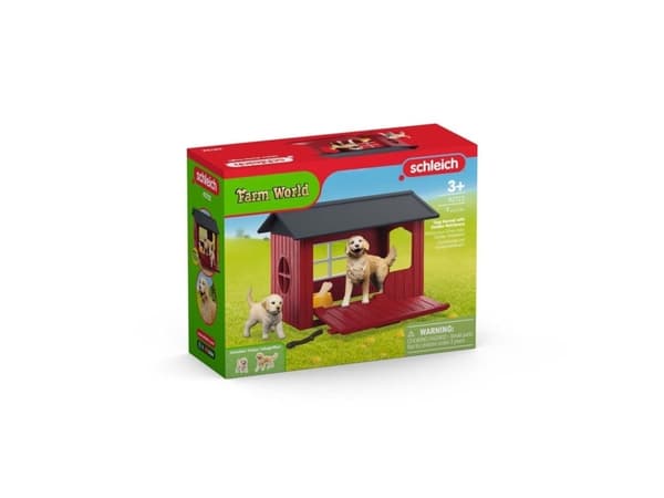SCHLEICH FARM WORLD Hundekennel med Golden Retriever