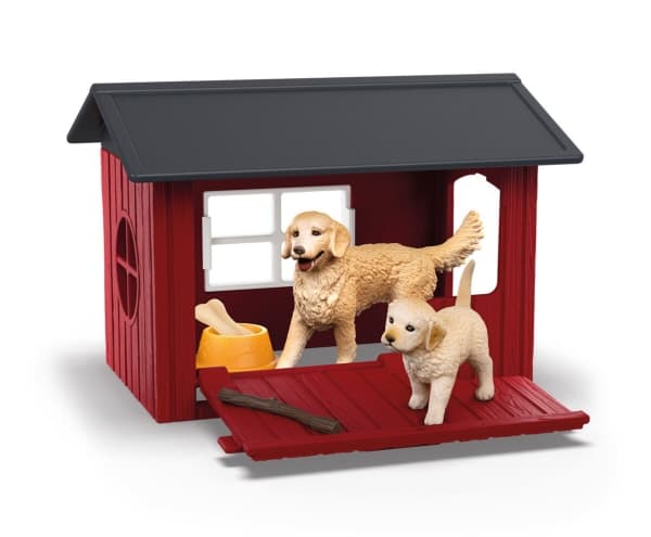 SCHLEICH FARM WORLD Hundekennel med Golden Retriever