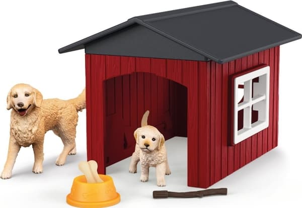 SCHLEICH FARM WORLD Hundekennel med Golden Retriever