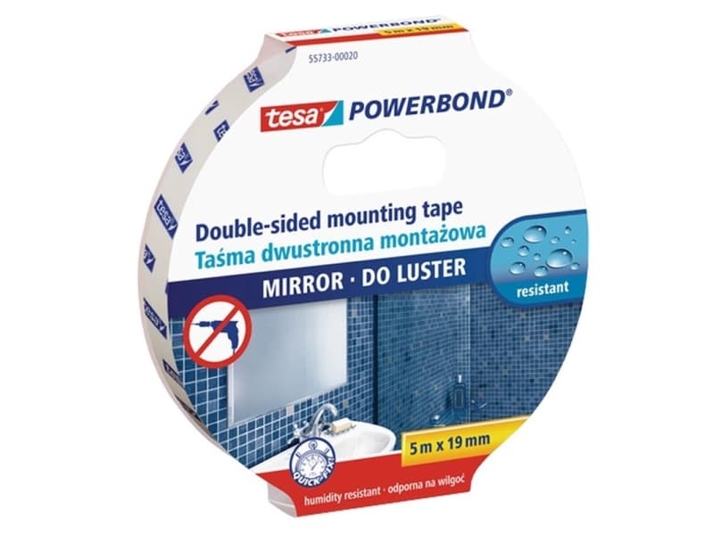 Tesa Double-sided adhesive tape POWERBOND for mirrors 5m 19mm H5573320