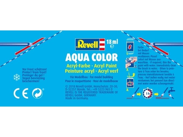 Revell 36150 aqua farge lyseblå (blank) fargekode: 50 RAL fargekode: 5012 boks 18 ml (36150)