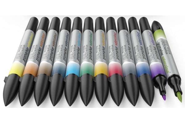 Watercolour marker set, landscape tones 12pcs