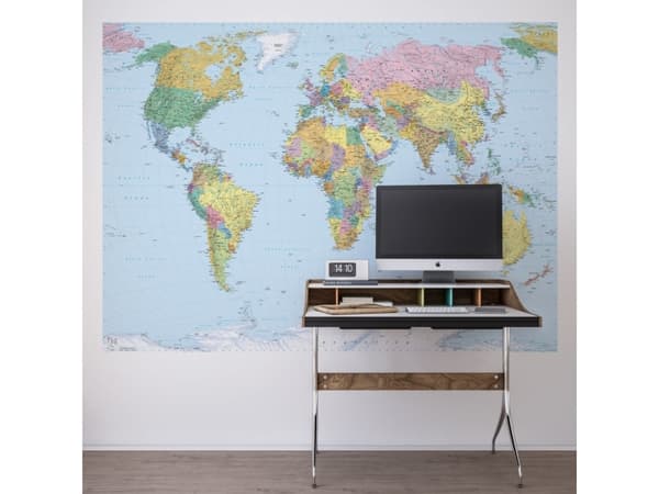World Map - fototapet - 1,84x2,54 m - fra Komar