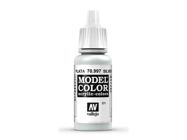 Vallejo 70.997, 17 ml, Silver, Metallisk, Flaska