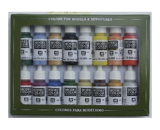 Vallejo 70.140, 17 ml, Svart, Blå, Brun, Hudfarget, Gull, Grønn, Oransje, Lilla, Rød, Sølv, Hvit, Gult, Matte, Flaske