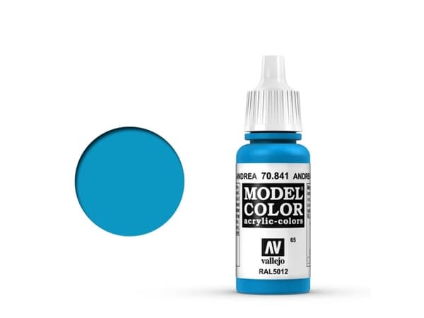 Vallejo Model Color 17 ml Acrylic Paint - Andrea Blue, 17 ml, Blå, Matt, Flaska