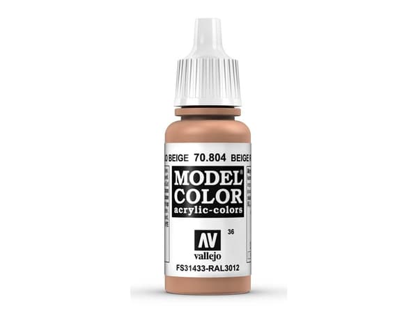Vallejo 70.804, 17 ml, Beige, Rød, Matte, Flaske