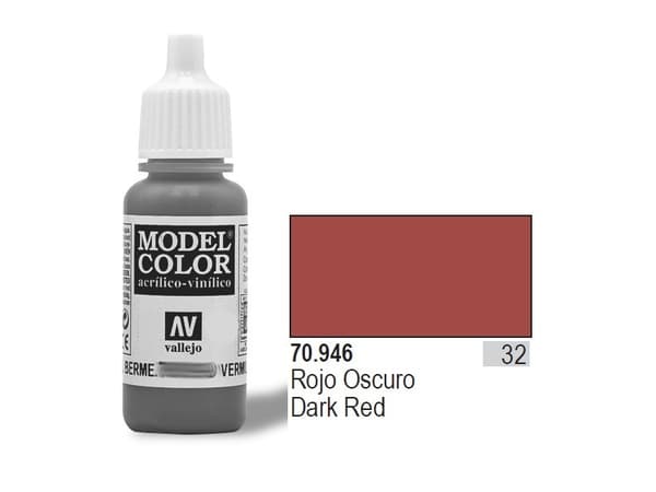 Vallejo 70.946, 17 ml, Röd, Matt, Flaska