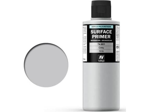 Vallejo 74.601, Primer grundfärg, Metall, Plast, Polyvinylklorid (PVC), Trä, Färdigblandad, Grå, 0,2 l, 1 styck