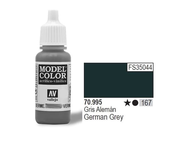 Vallejo 70.995, 17 ml, Svart, Grå, Matt, Flaska