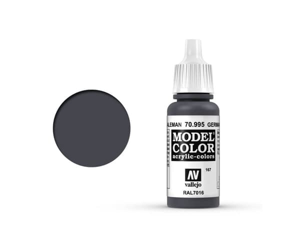 Vallejo 70.995, 17 ml, Svart, Grå, Matt, Flaska