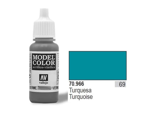 Vallejo 70.966, 17 ml, Turkoosi, Matta, Pullo
