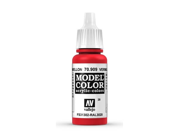 Vallejo 70.909, 17 ml, Vermilion, Matte, Flaske