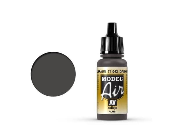 Vallejo Model Air, 17 ml, Brun, Matt, Flaska