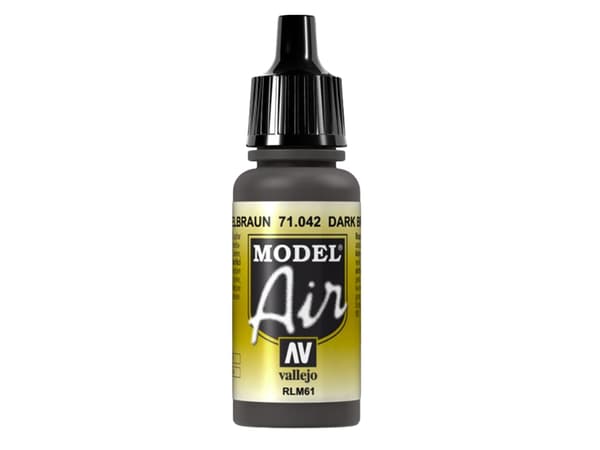 Vallejo Model Air, 17 ml, Brun, Matt, Flaska