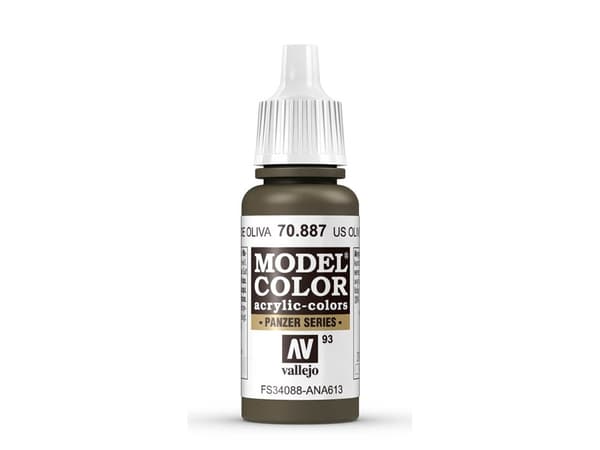 Vallejo 70.887, 17 ml, Oliv, Matt, Flaska