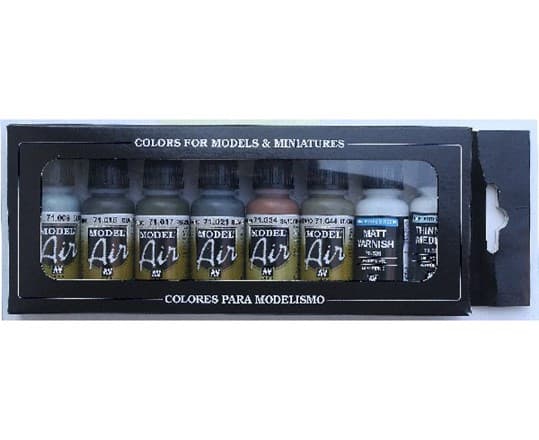 Vallejo 71.165, 17 ml, Blå, Brun, Grønn, Grå, Gult, Matte, Flaske