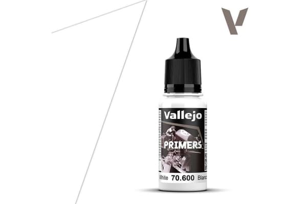 Vallejo 70.600, Primer grundfärg, Metall, Plast, Polyvinylklorid (PVC), Trä, Färdigblandad, Vit, 0,017 l, 1 styck
