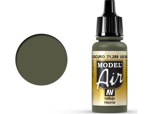 Vallejo 71.289, 17 ml, Grön, Matt, Flaska