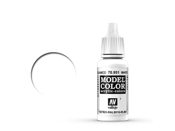 Vallejo 70.951, 17 ml, Vit, Matt, Flaska