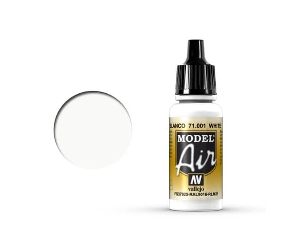 Vallejo 71.001, 17 ml, Valkoinen, Matta, Pullo