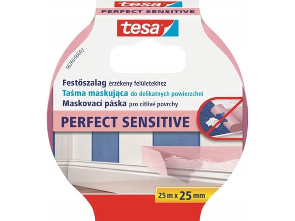 TESA 56260, Maskeringstejp för målning, papper, Rosa, Slät, Akrylfärg, Alkydfärg, Latexfärg, 7 dagar
