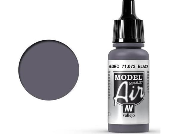 Vallejo 71.073, Svart, Akrylfärg, Vätska, 17 ml, 1 styck