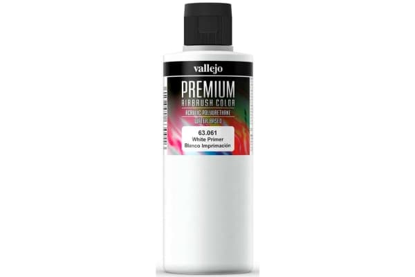 Vallejo 63.061, Primer grundfärg, Metall, Plast, Färdigblandad, Glasfiber, Metall, Plast, Polykarbonat, Vit, Dispersion av akrylat