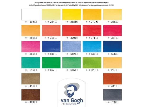 Van Gogh Watercolour plastic case set | 24 half pans
