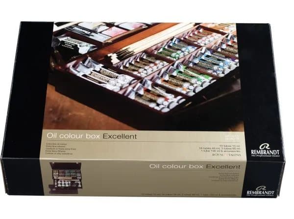 Rembrandt Oil colour wooden box set Excellent | 19 x + 18 x 40 ml + 3 x 60 ml + 1 x 150 ml + a