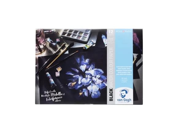 Van Gogh Black watercolour paper pad | 29.7 x 21 cm (A4), 360 g, 12 sheets