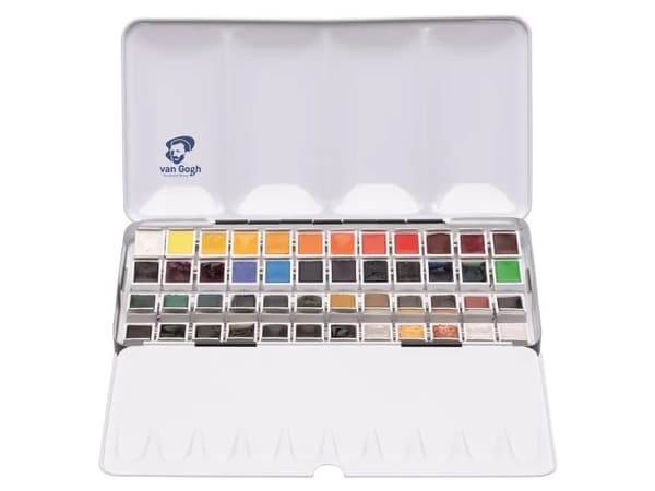 Van Gogh Watercolour metal case set | 48 half pans