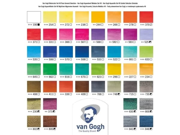 Van Gogh Watercolour metal case set | 48 half pans