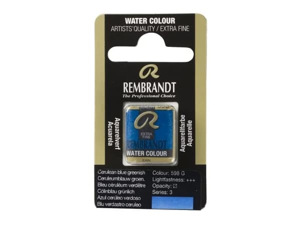 Rembrandt Watercolour Pan Cerulean Blue Greenish 598